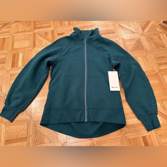 ❌SOLD❌NWT Lululemon Scuba Oversized Funnel-Neck Full Zip in Storm Teal size XS/S - Picture 7 of 10
